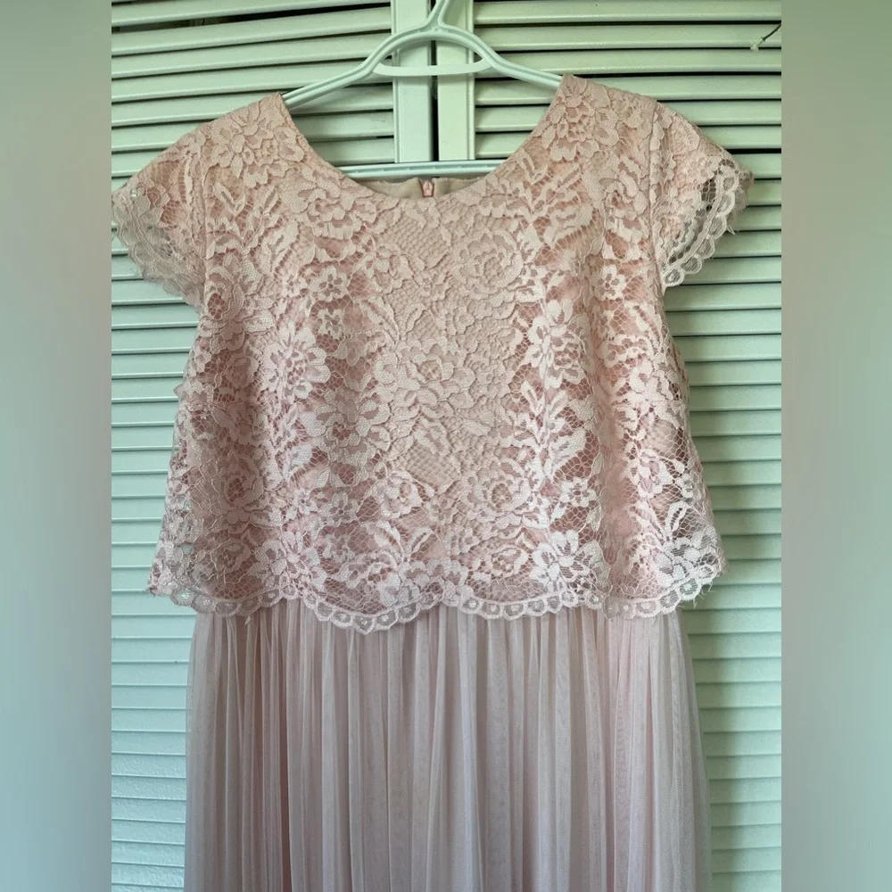Le Parole Pink Lace Prom Dress - Size 12 - Picture 3 of 6